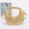 Faux Leather Rope Hobo Bag – Mixed Metal Accent