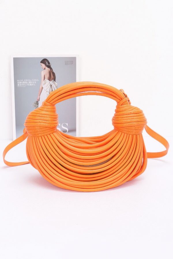 Faux Leather Rope Hobo Bag – Mixed Metal Accent