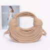 Faux Leather Rope Hobo Bag – Mixed Metal Accent