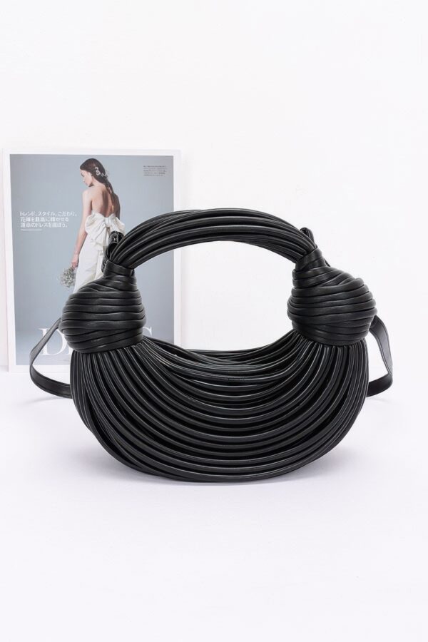 Faux Leather Rope Hobo Bag – Mixed Metal Accent