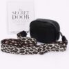 Faux Leather Camera Bag – Leopard Strap Accent