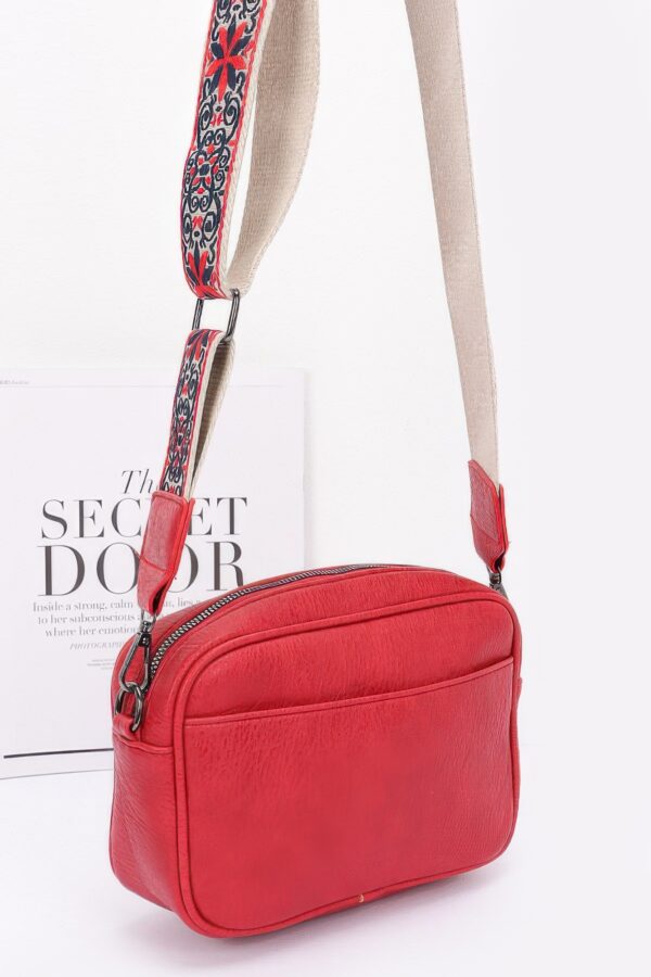Faux Leather Camera Bag – Multi-Color Strap