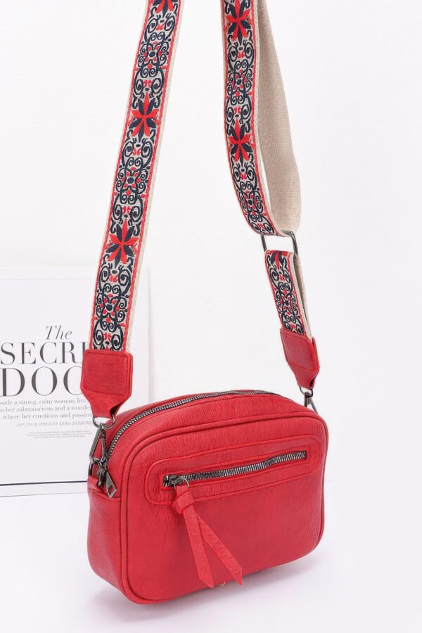 Faux Leather Camera Bag – Multi-Color Strap
