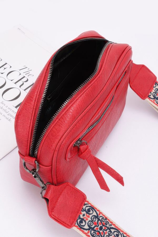 Faux Leather Camera Bag – Multi-Color Strap
