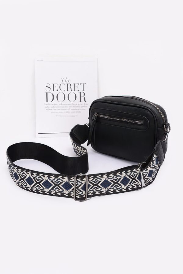 Faux Leather Camera Bag – Multi-Color Strap