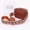 Faux Leather Camera Bag – Multi-Color Strap
