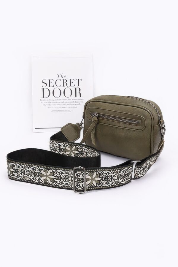 Faux Leather Camera Bag – Multi-Color Strap