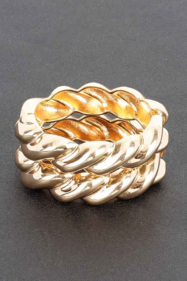 Twist & Shine Bracelet – Twisted Metal Bangle, Gold or Silver