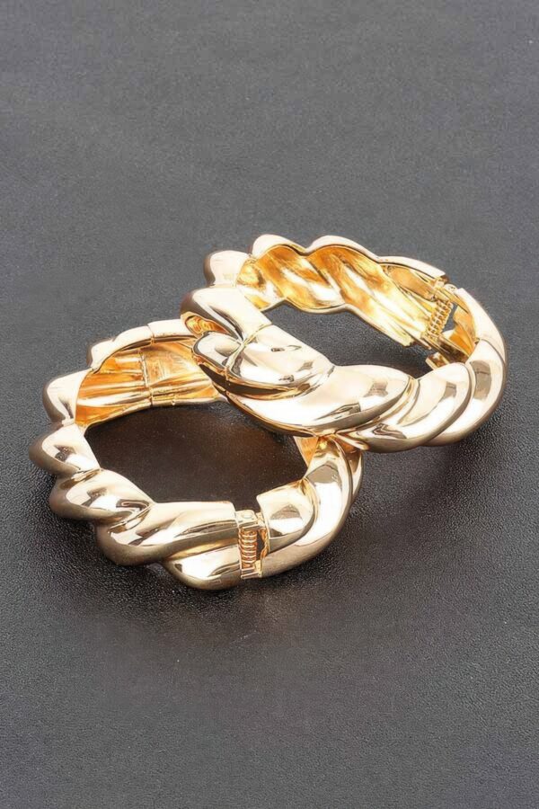 Twist & Shine Bracelet – Twisted Metal Bangle, Gold or Silver