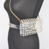 Rhinestone Clear PVC Belt Bag with Chain