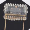 Rhinestone Clear PVC Belt Bag with Chain