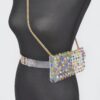 Rhinestone Clear PVC Belt Bag with Chain