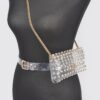 Rhinestone Clear PVC Belt Bag with Chain