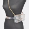 Rhinestone Clear PVC Belt Bag with Chain