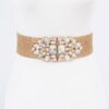 Multi-Stone Metallic Straw Stretch Belt – Gold or Silver
