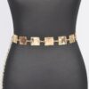 Hammered Square Metal Chain Belt – Gold or Silver