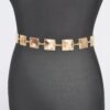 Hammered Square Metal Chain Belt – Gold or Silver
