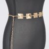 Hammered Square Metal Chain Belt – Gold or Silver
