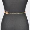 Hammered Square Metal Chain Belt – Gold or Silver