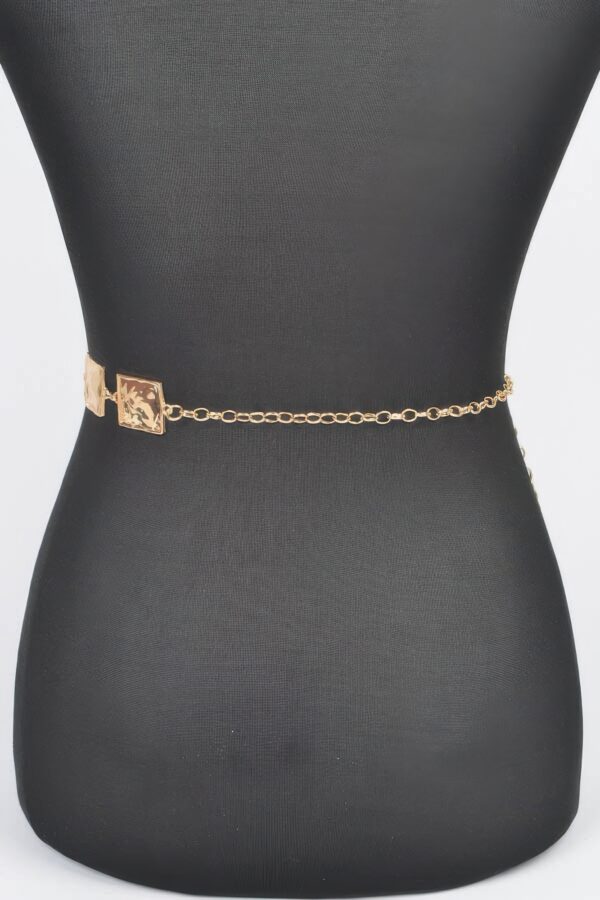 Hammered Square Metal Chain Belt – Gold or Silver