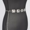 Hammered Square Metal Chain Belt – Gold or Silver