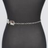 Hammered Square Metal Chain Belt – Gold or Silver