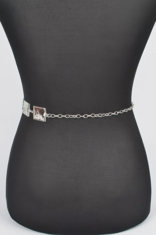 Hammered Square Metal Chain Belt – Gold or Silver