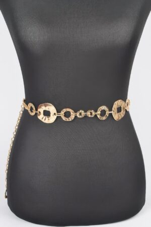 Hammered Metal Chain Belt – Textured Iron Links