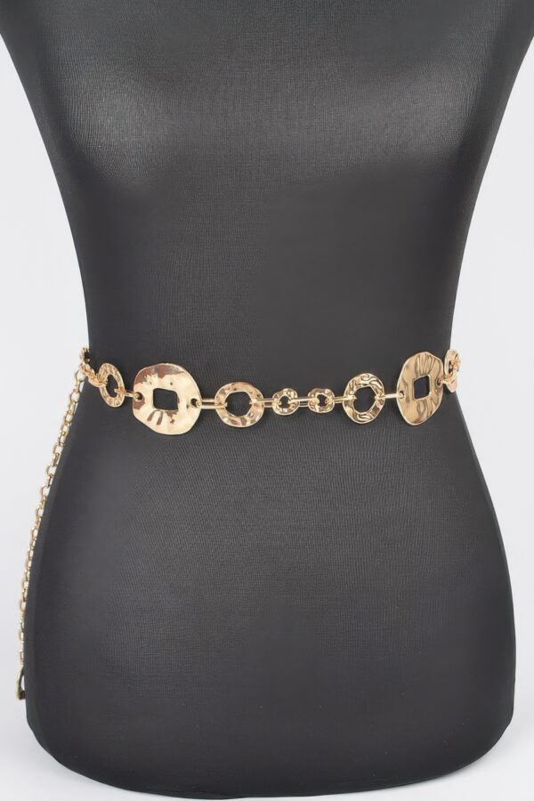 Hammered Metal Chain Belt – Textured Iron Links
