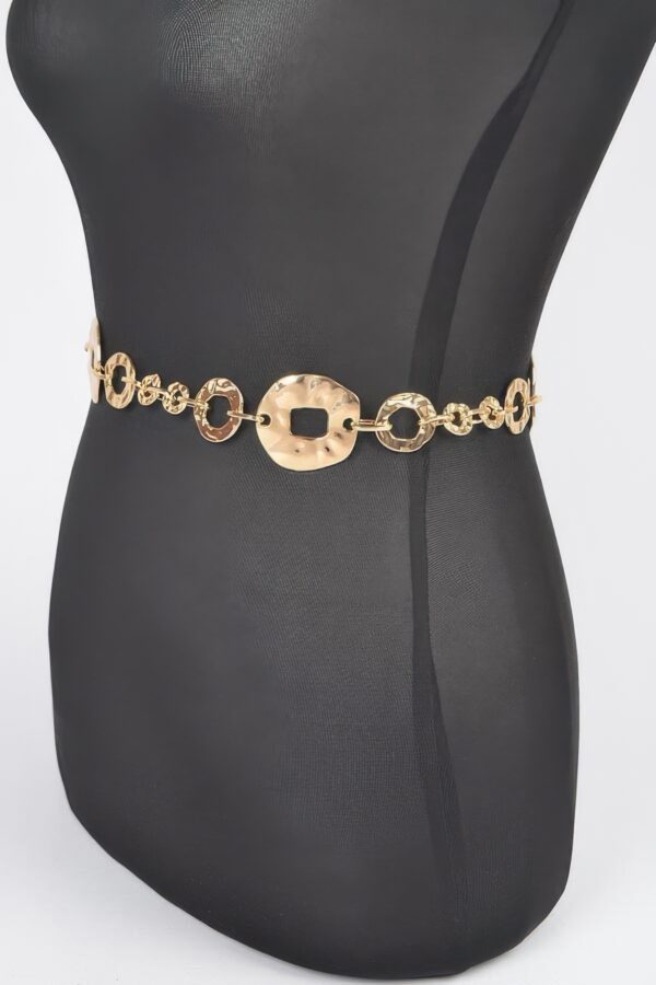 Hammered Metal Chain Belt – Textured Iron Links