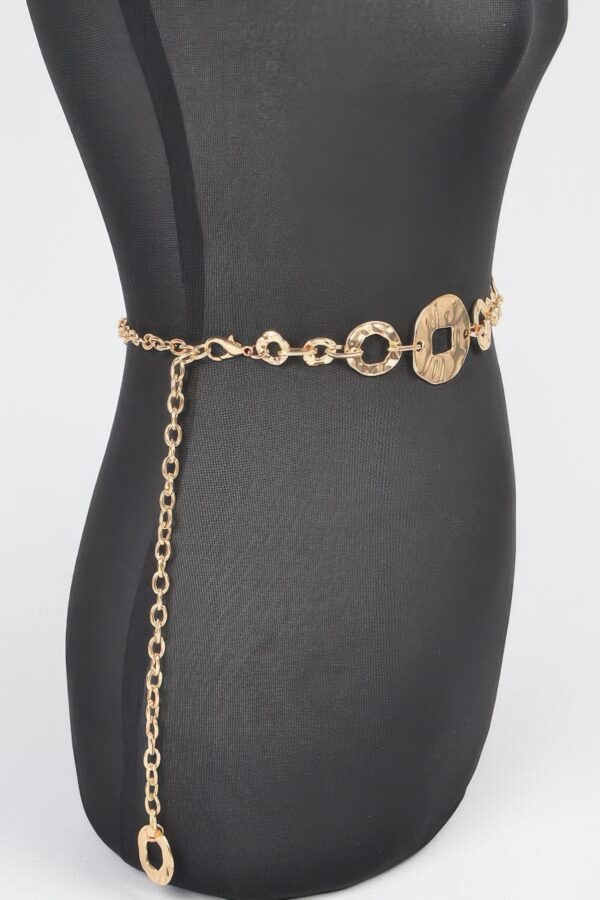 Hammered Metal Chain Belt – Textured Iron Links