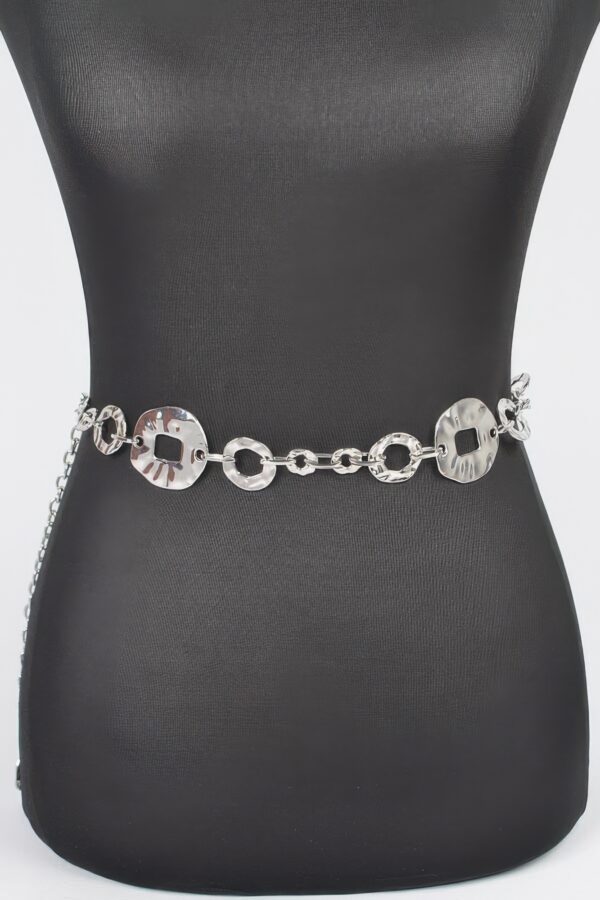 Hammered Metal Chain Belt – Textured Iron Links