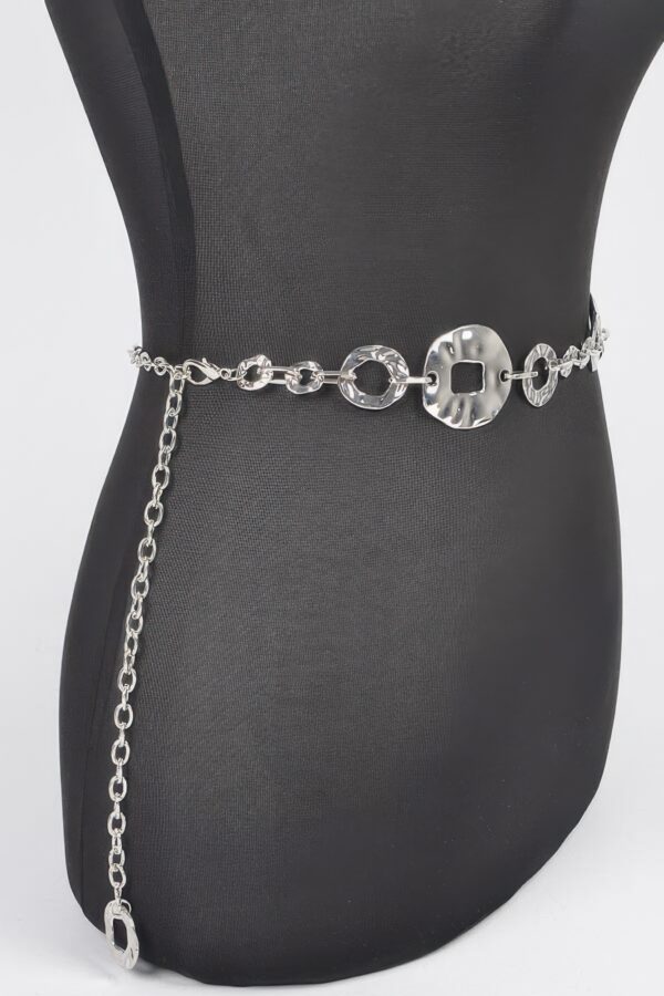Hammered Metal Chain Belt – Textured Iron Links
