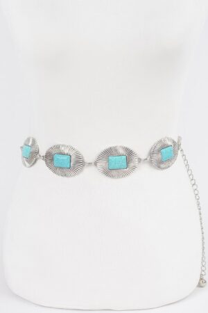 Western Metal Chain Belt – Antique Silver