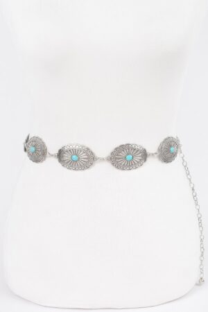 Western Metal Chain Belt – Antique Silver