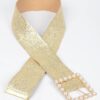 Wide Pearl Buckle Elastic Belt – Gold or Silver