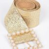 Wide Pearl Buckle Elastic Belt – Gold or Silver