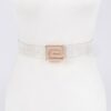 Clear Vegan Belt with Contemporary Metal Buckle