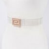 Clear Vegan Belt with Contemporary Metal Buckle