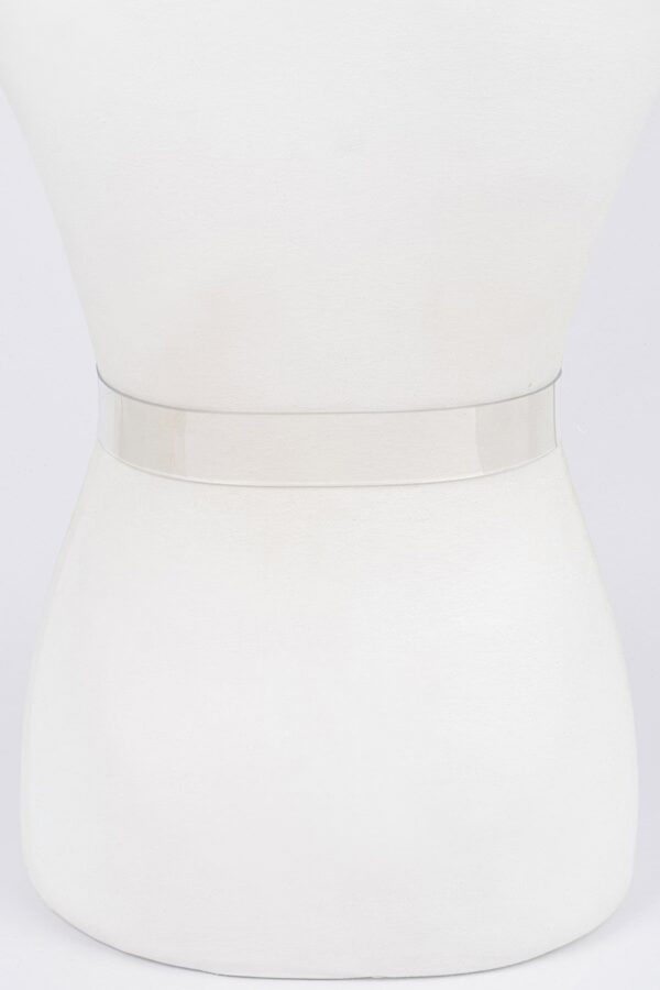 Clear Vegan Belt with Contemporary Metal Buckle