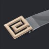 Clear Vegan Belt with Contemporary Metal Buckle