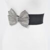 Rhinestone Ribbon Elastic Belt – Sparkle Ribbon, Black/Clear
