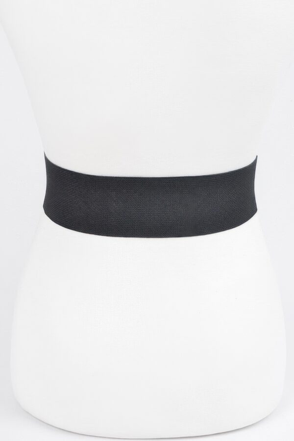 Rhinestone Ribbon Elastic Belt – Sparkle Ribbon, Black/Clear