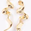 Gold-Plated Metal Drop Earrings – Sleek Silhouette