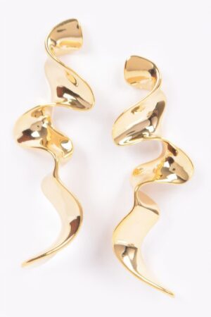 Gold-Plated Metal Drop Earrings – Sleek Silhouette