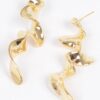 Gold-Plated Metal Drop Earrings – Sleek Silhouette