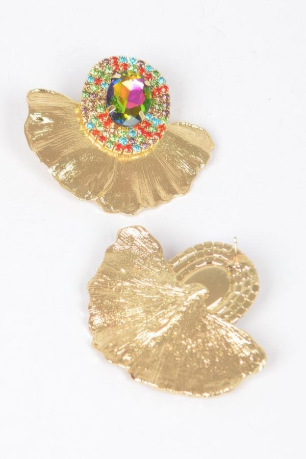 Rhinestone Metal Drop Earrings – Sparkling Clear & Multicolor