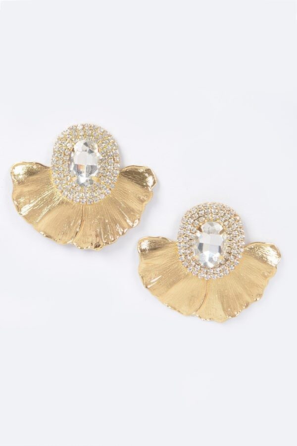 Rhinestone Metal Drop Earrings – Sparkling Clear & Multicolor