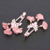 Floral Rhinestone Drop Earrings – Metal Flower Accent