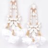 Floral Rhinestone Drop Earrings – Metal Flower Accent